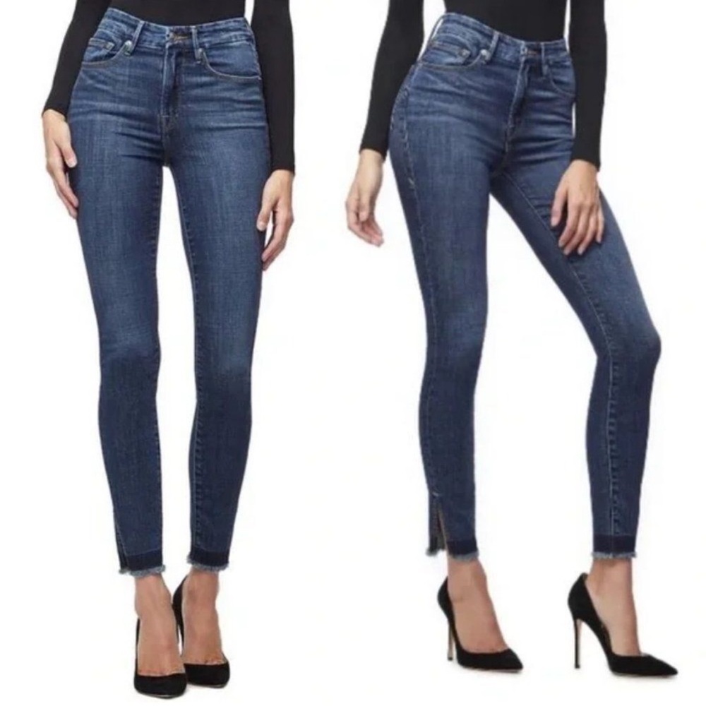 Good American good leg cut off jeans dark wash